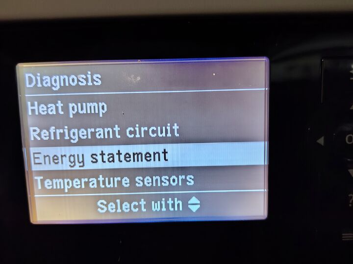 Diagnosis menu. Front control panel.