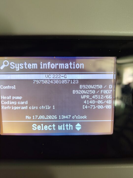 Installed controller and coding-card identity. WO1C System information.